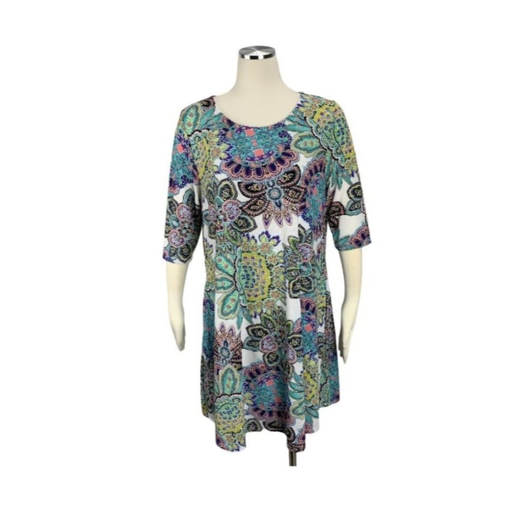 Discount Divas Large Dress Pockets Stretch Boutique Pockets Floral Spring Pink T